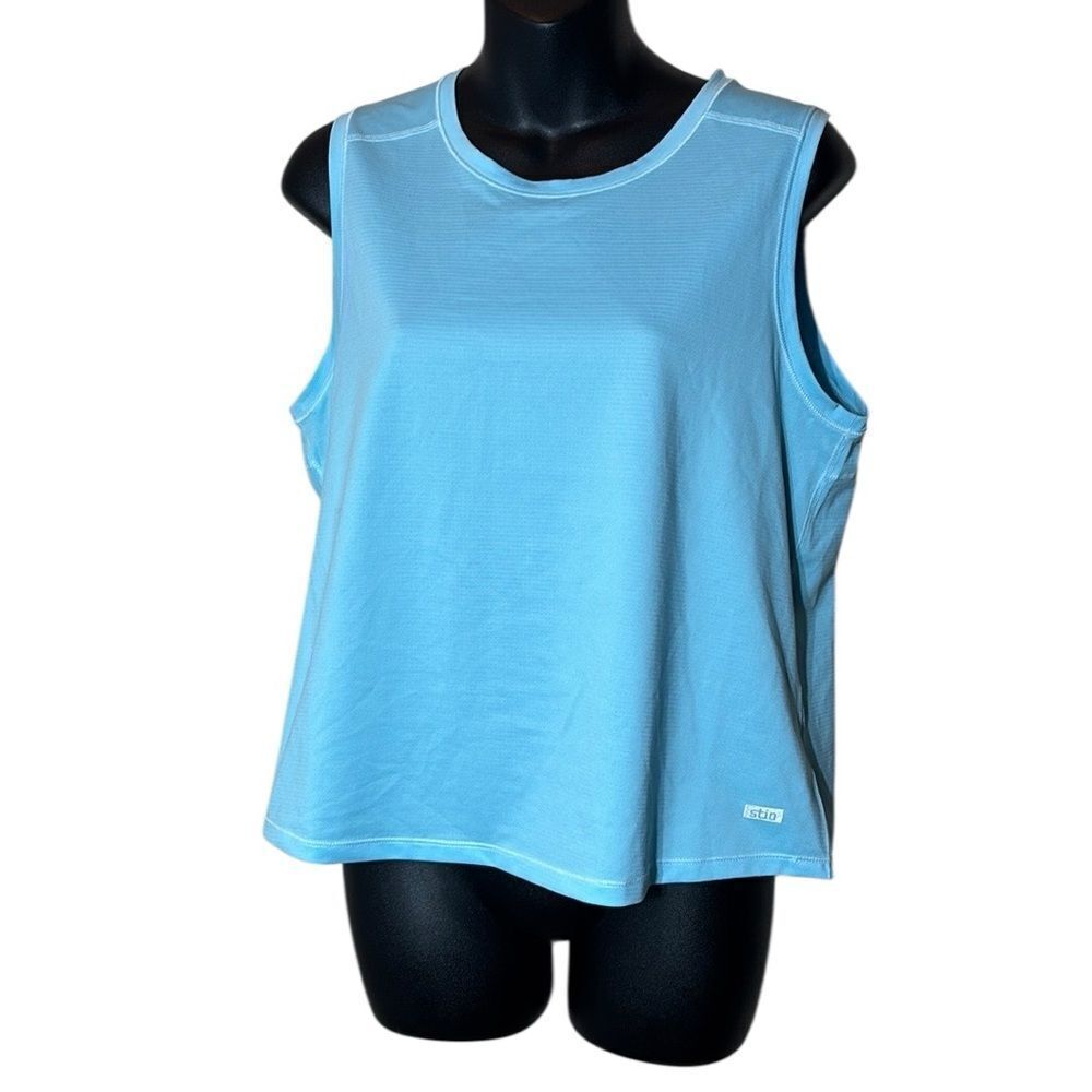 Stio women’s medium  boxy tank top athletic light blue lightweight